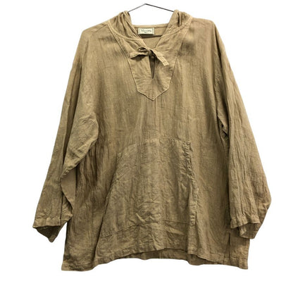 美品◆メキパ ×ロンハーマン メキシカンパーカー プルオーバー リネン100% レディース サイズF ベージュ MEXIPA×Ron Herman 【AFB37】