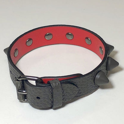 クリスチャンルブタン レザーブレスレット スタッズ ブラウン×レッド レディース Christian Louboutin