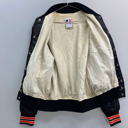 美品◆フェルコ ジャイアンツ スタジャン ナイロン 刺繍ロゴ ブルゾン サイズM ブラック オレンジ Felco MLB San Francisco Giants 【AFB34】
