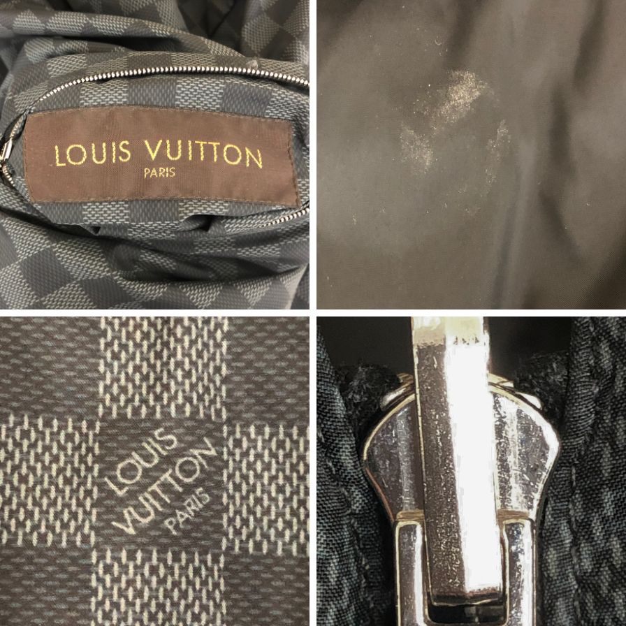 中古◆ルイヴィトン リバーシブルジャケット ダミエ ブラック メンズ サイズ48 RM112D LOUIS VUITTON 【AFB3】