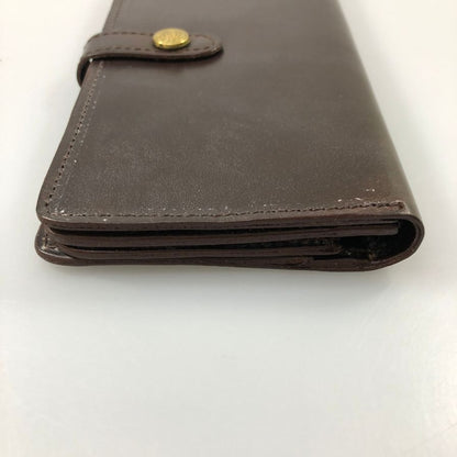 グレンロイヤル 長財布 二つ折り財布 フラップボタン ブライドルレザー ダークブラウン ゴールド金具 GLENROYAL【AFI1】