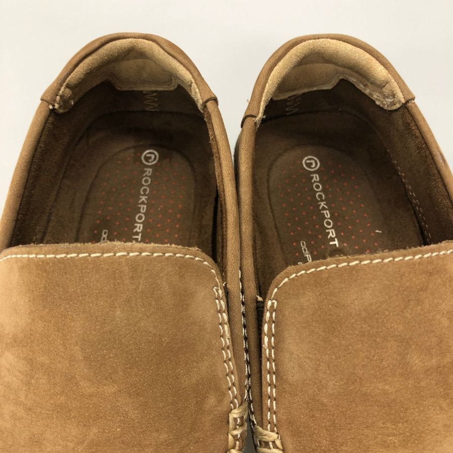 ロックポート アディダス スリッポン ドライビングシューズ スエード メンズ ブラウン系 サイズ24.5cm ROCKPORT adiPRENE by adidas 約24.5cm【AFC3】