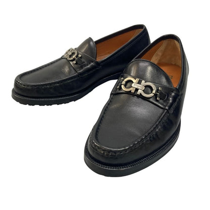 サルバトーレ フェラガモ ローファー ビットローファー ガンチーニ ブラック メンズ サイズ7 Salvatore Ferragamo 約25.0cm【AFC43】