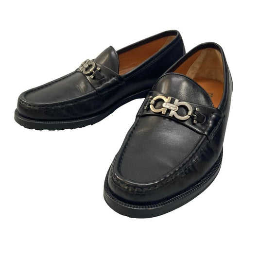 サルバトーレ フェラガモ ローファー ビットローファー ガンチーニ ブラック メンズ サイズ7 Salvatore Ferragamo 約25.0cm【AFC43】