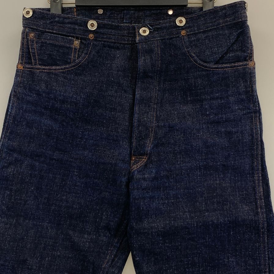 ウェアハウス シンチバック付きデニムパンツ ワンウォッシュ インディゴ 29インチ 隠しリベット クロッチリベット  サスペンダーボタン WAREHOUSE 【AFB38】