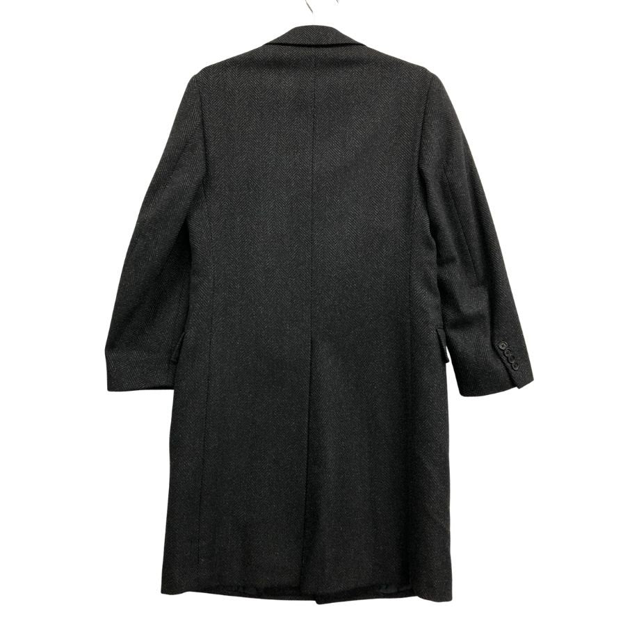 美品◆イザイア チェスター コート ウール 3B メンズ サイズ 44 ネイビー ISAIA 【AFA9】