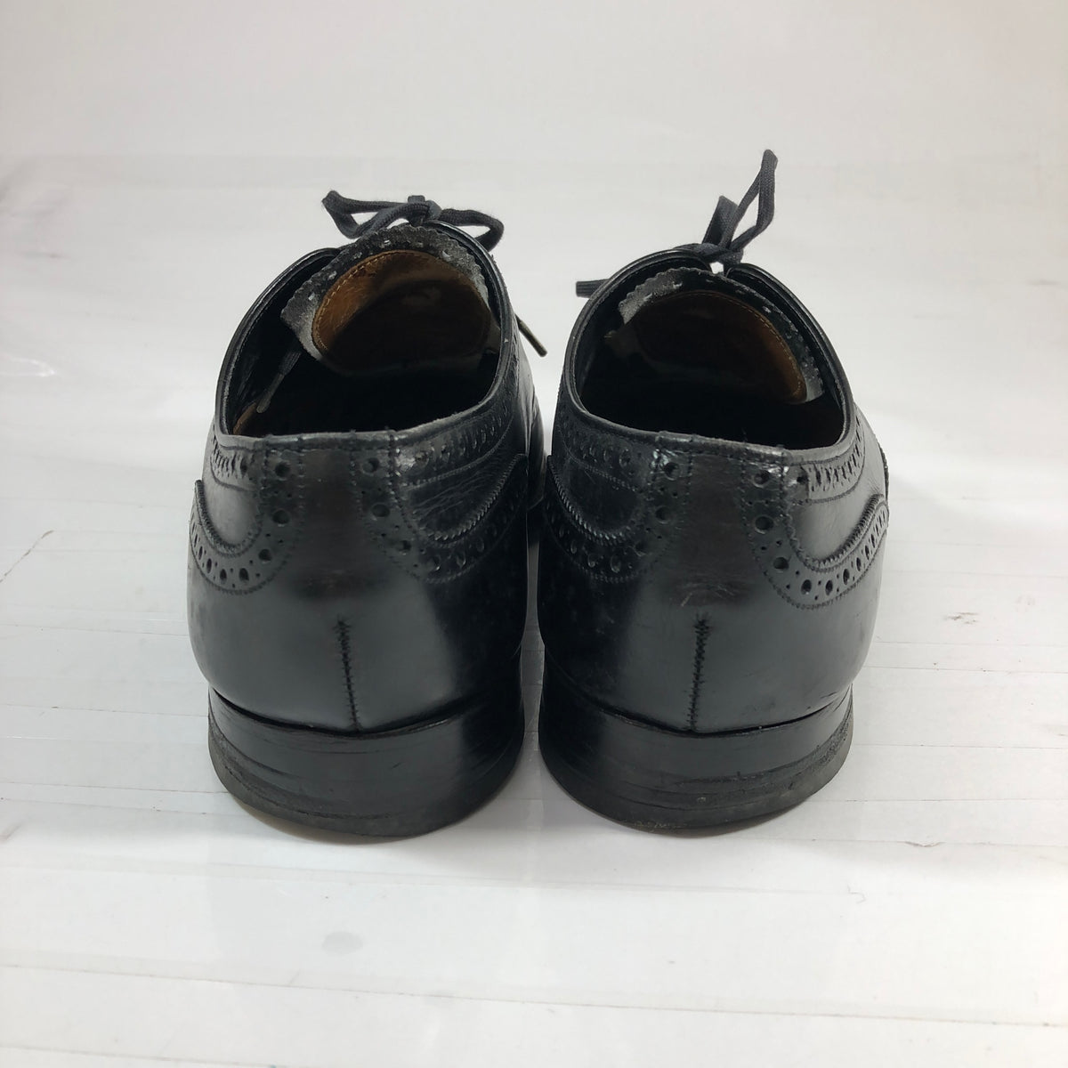 イード＆レイヴェンスクロフト レザーシューズ セミブローグ 4ワラント ブラック サイズUK6 メンズ Ede & Ravenscrof 約24.5cm【AFC28】