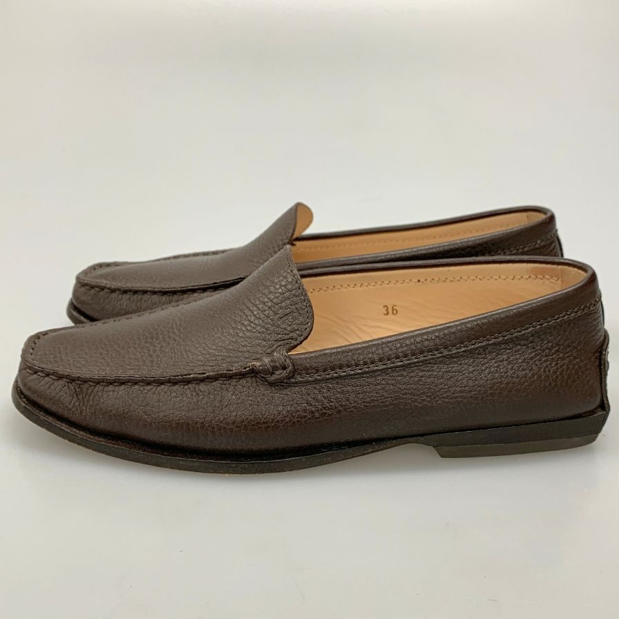 トッズ シューズ ドライビングシューズ ローファー シボレザー ブラウン系 メンズ サイズ36 TOD’S 約23.0cm【AFC4-2】