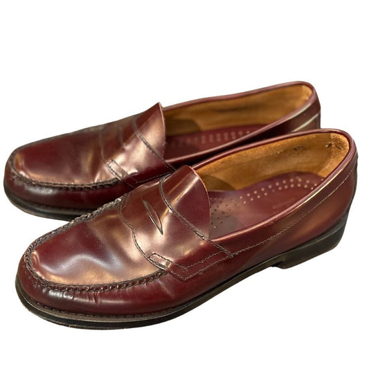 ジーエイチバス レザーシューズ ローファー ローガン ガラスレザー バーガンディ メンズ サイズUS9.5D G.H.Bass&Co. ローファー 約27.5cm【LA】【中古】