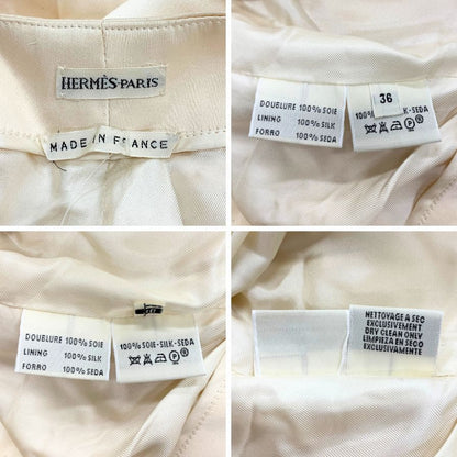 エルメス シルク パンツ マルジェラ期 レディースサイズ36 ゴールド系 HERMES 【AFB33】