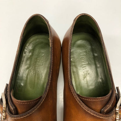 ベルルッティ カリグラフィー シングルモンク  サイズ 8 ブラウン  BERLUTI ビジネスシューズ 約26.5cm【LA】【中古】