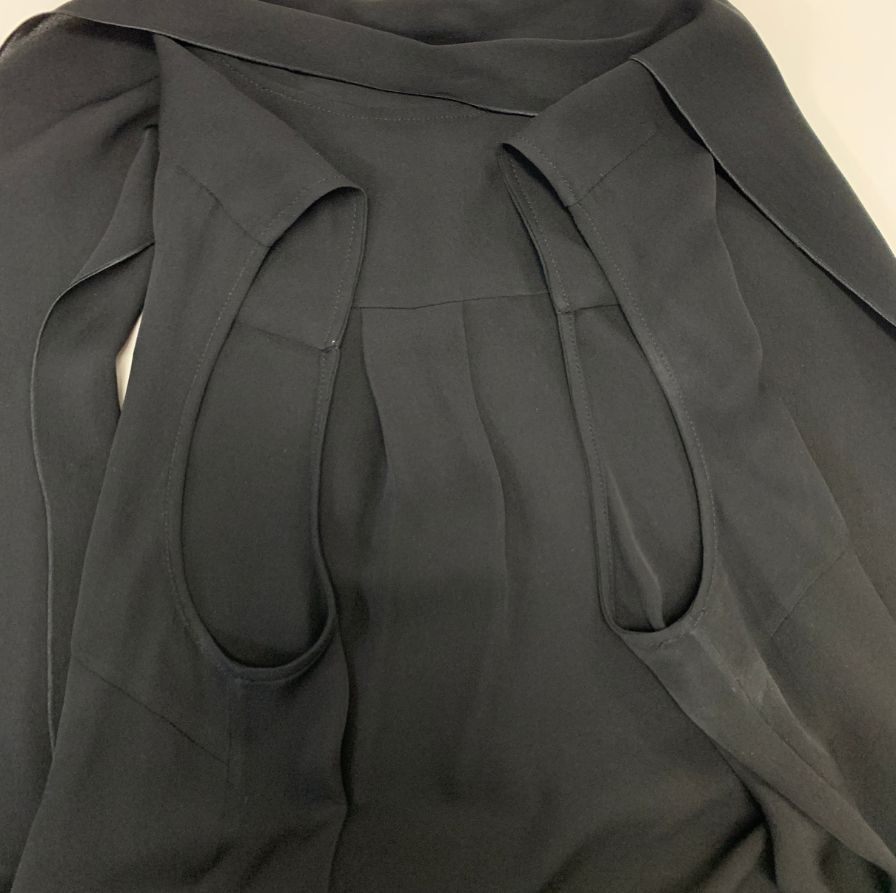 中古◆フォクシーシルク ボウタイ付き  ノースリーブブラウス レディース ホワイト サイズ40 FOXEY 【AFB35】