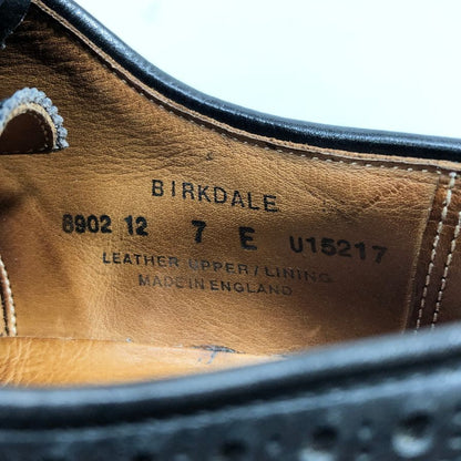 クロケット＆ジョーンズ ゴルフシューズ バークデール ウィングチップ キルト付き ブラック メンズ サイズ7E Crockett&Jones BIRKDALE 約25.5cm【AFC5】