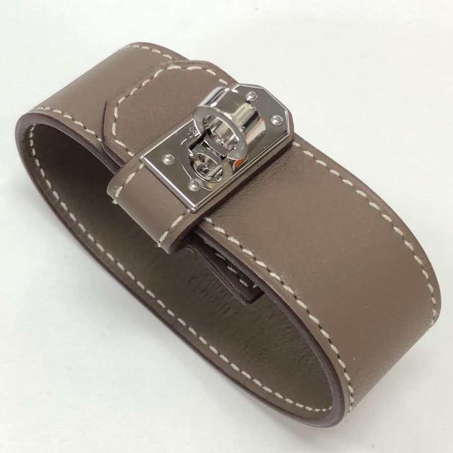 エルメス ブレスレット ケリーツイストPM エトゥープ シルバー金具 B刻印 HERMES