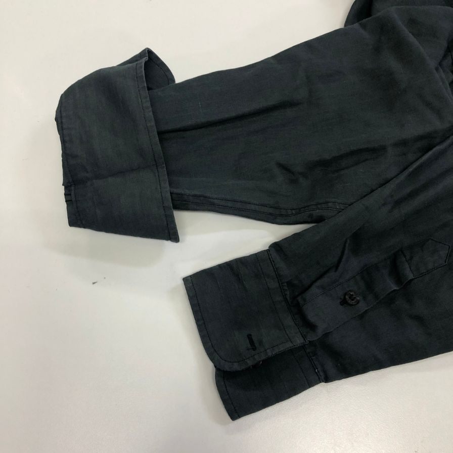 中古◆ヴェルサーチクラシック V2 長袖シャツ ラミー素材 メンズ サイズ43 カーキ系 VersaceClassicV2 【AFB12】
