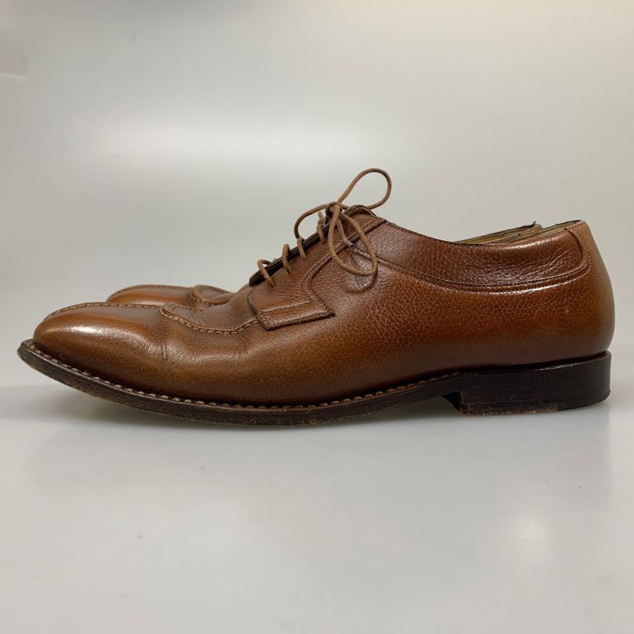 サントーニ レザーシューズ 931 Yチップ シボレザー ブラウン メンズ サイズUK8 Santoni ビジネスシューズ 約26.5cm【LA】【中古】