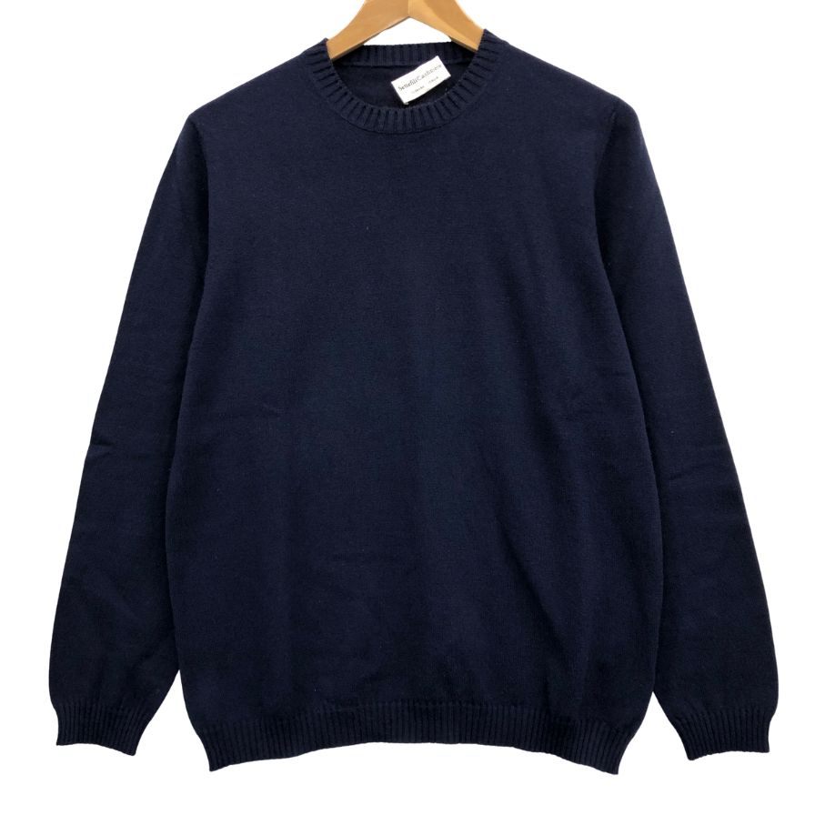 美品◆セッテフィーリカシミア クルーネック SF-09132-223 メンズ サイズ 46 ネイビーSettefili Cashmere 【AFB13】