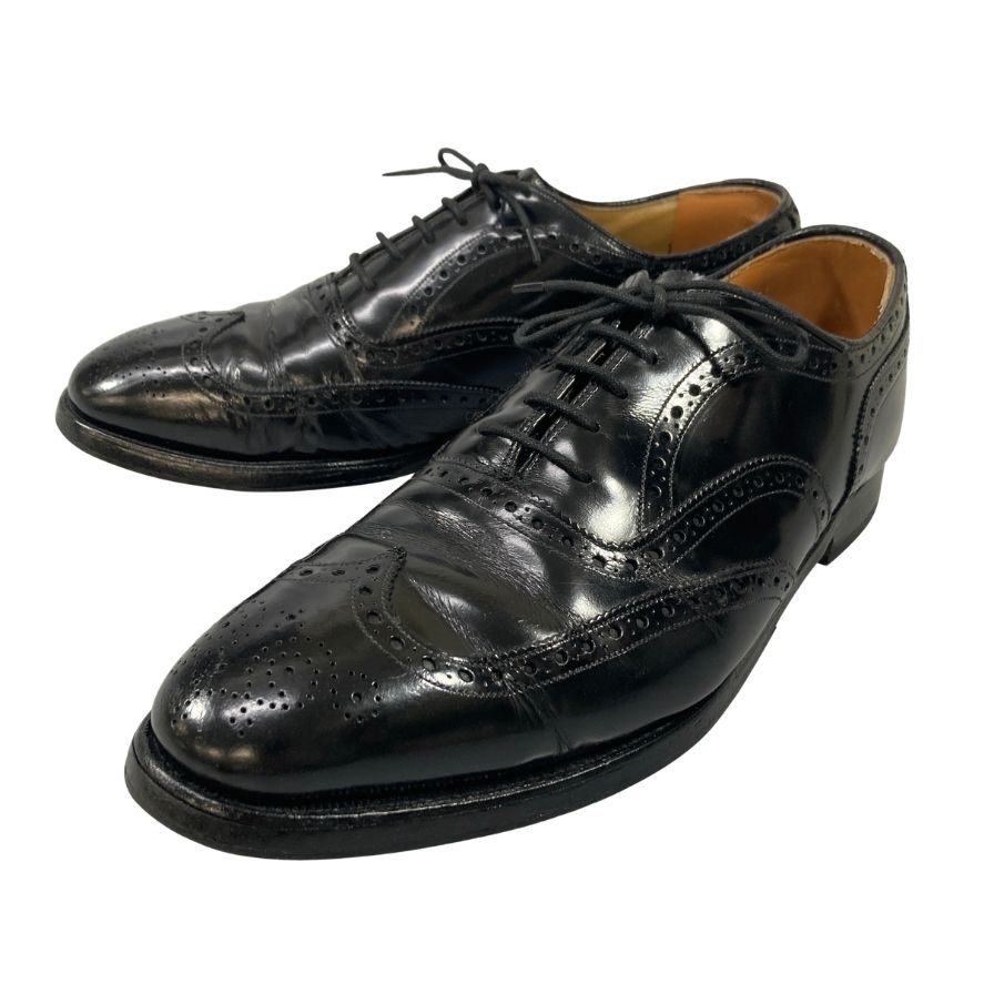 ジョンストン＆マーフィー レザーシューズ フルブローグ ウィングチップ ブラック メンズ サイズ11  Johnston&Murphy 約29.0cm【AFC3】