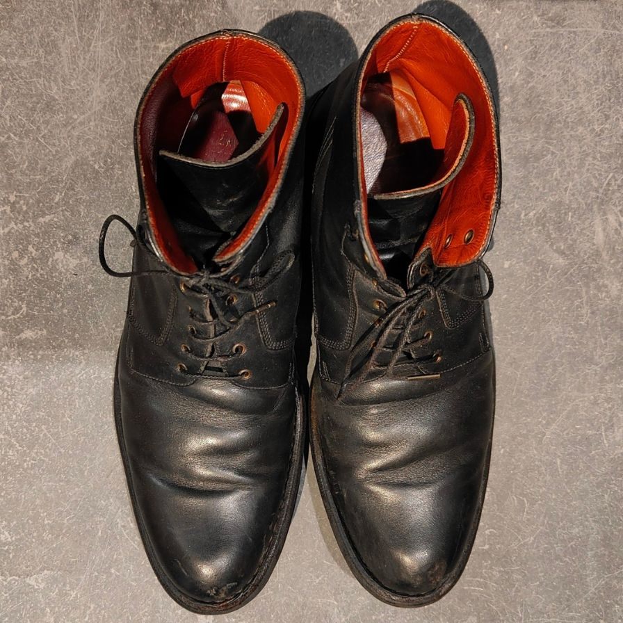 パラブーツ レースアップブーツ プレーントゥ カーフ ブラック サイズUK6 メンズ PARABOOT ブーツ 約25.5cm【LA】【中古】