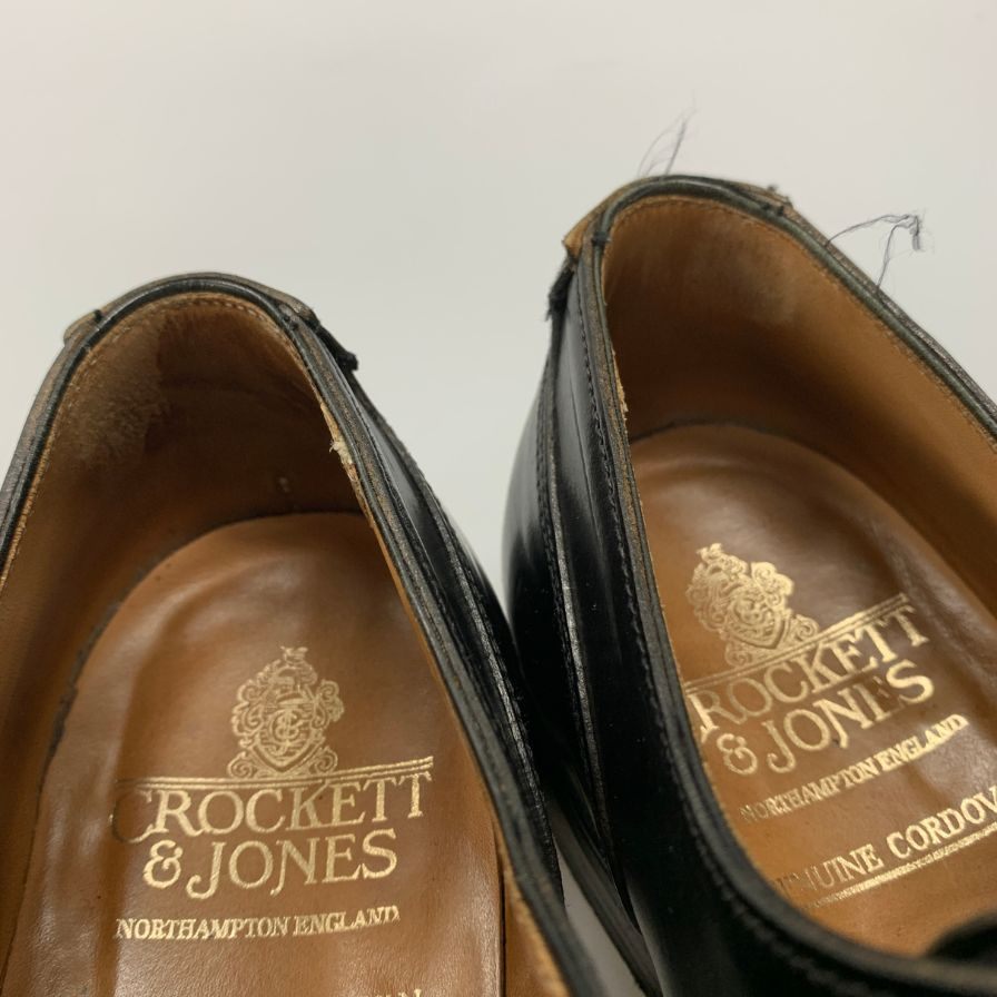 クロケット&ジョーンズ オンスロー2 Uチップ コードバン ブラック サイズ7 メンズ CROCKETT&JONES ビジネスシューズ 約25.5cm【LA】【中古】