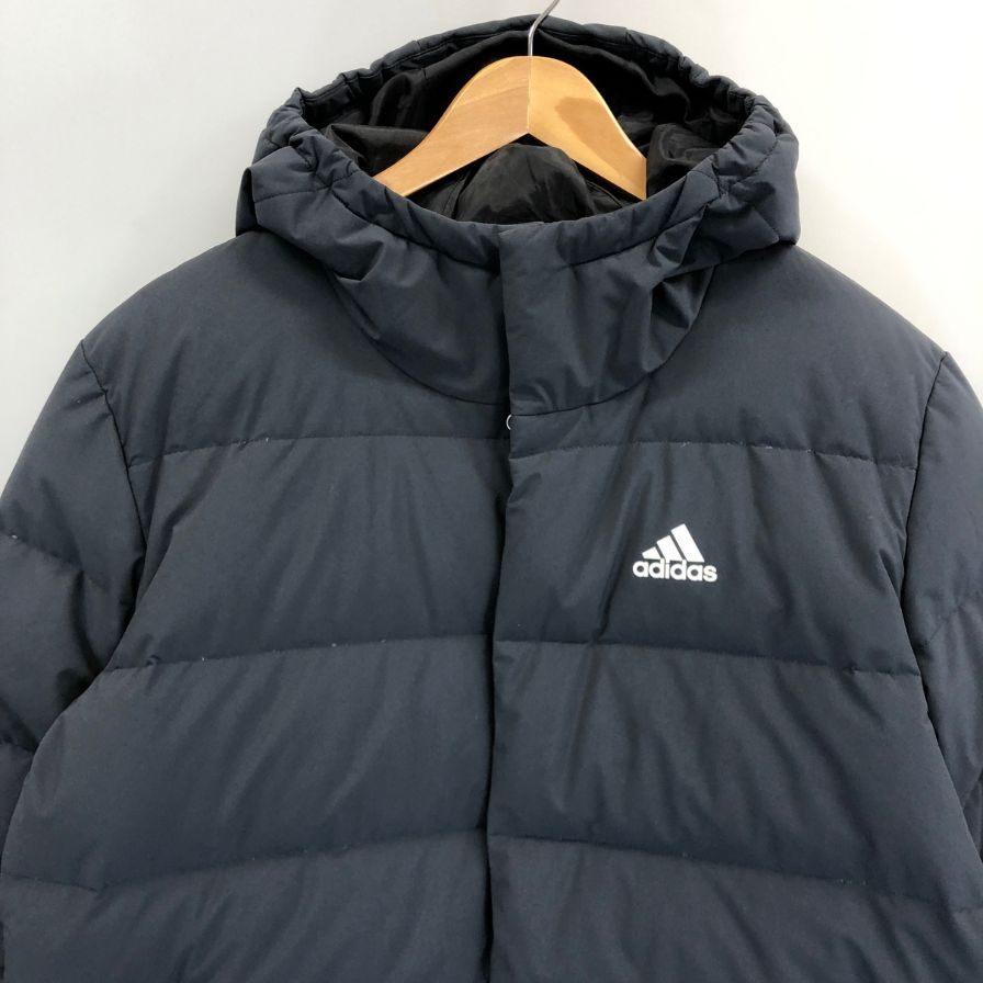 極美品◆アディダス HELIONIC フーデッドダウンジャケット ブラック メンズ サイズM HG8751 ADIDAS 【AFA5】