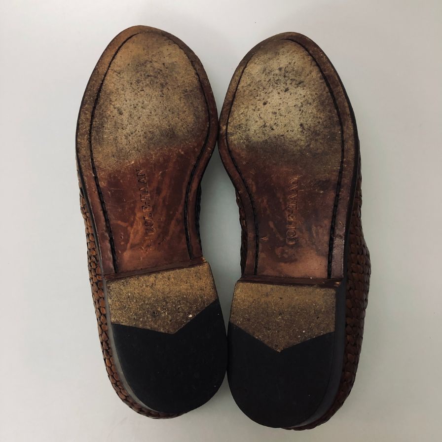コールハーン ローファー 8701 メッシュ  レザー ブラウン メンズ サイズ7 COLE HAAN 約25.0cm【AFD7】