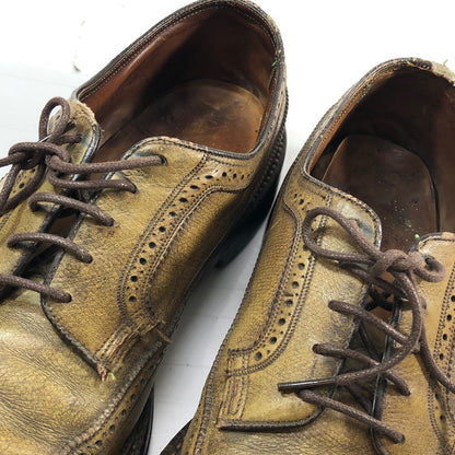フローシャイム レザーシューズ ロングウィング グレインレザー ゴールデンハーベスト ライトブラウン メンズ サイズUS10.5 FLORSHEIM 約28.5cm【AFC32】