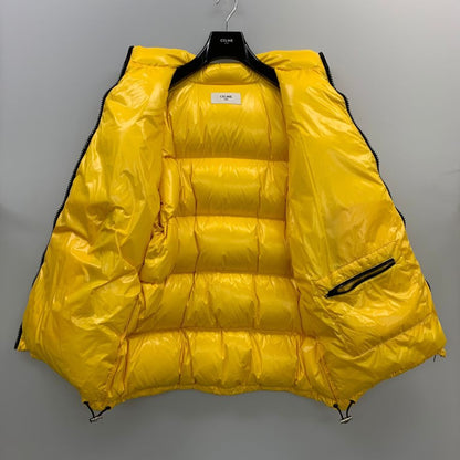 新品同様◆セリーヌ バイ エディスリマン ロゴプリント ダウンジャケット 2W738595K イエロー サイズ46 メンズ CELINE 【AFF19】