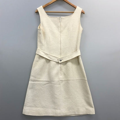 中古◆ルネ ワンピース ノースリーブ ツイード メタルボタン アイボリー レディース サイズ38 6426580 Rene TISSUE 【AFB3】