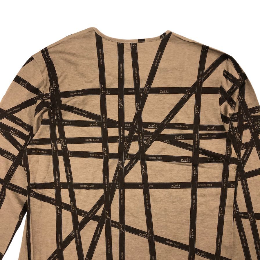 極美品◆エルメス マルジェラ期 長袖Tシャツ ボルデュック ブラウン レディース サイズXL HERMES 【AFB41】