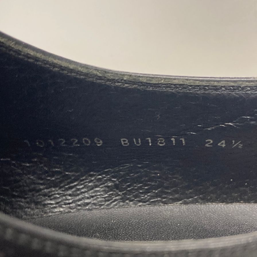 バーバリー ガラスレザー カーフ モンクストラップ ビジネスシューズ メンズ サイズ24.5 ブラック BURBBERRY 約24.5cm【AFC7】