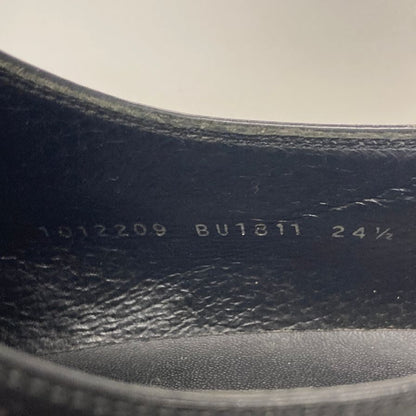 バーバリー ガラスレザー カーフ モンクストラップ ビジネスシューズ メンズ サイズ24.5 ブラック BURBBERRY 約24.5cm【AFC7】