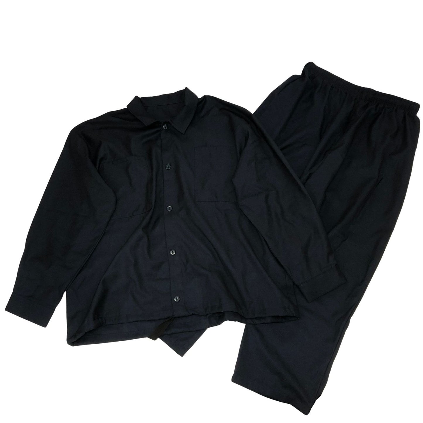 美品◆ヴォイリー セットアップ カジュアル イージーパンツ ネイビー系 メンズ フリーサイズ VOIRY 【AFB19】