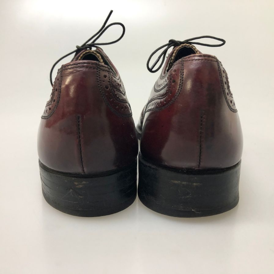 フローシャイム レザーシューズ フルブローグ ガラスレザー バーガンディ メンズ サイズ表記なし FLORSHEIM 約不明cm【AFC5】