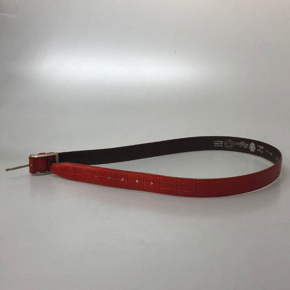 フェリージ レザーベルト クロコ型押し レッド系 メンズ サイズ85 Felisi【AFI4】