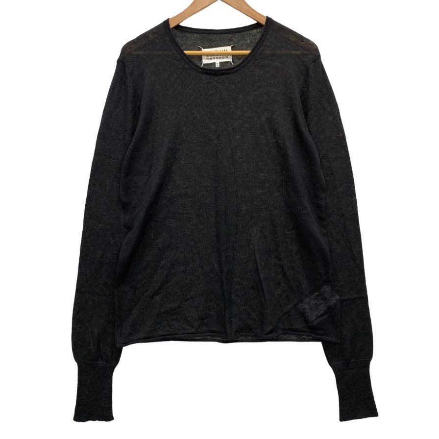 極美品◆メゾンマルジェラ モヘア セーター 2018 レディース サイズL ブラック  Maison Margiela 【AFB19】