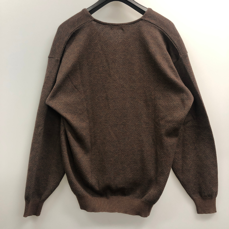 美品◆ヴァレンティノ ウオモ Vネックニット ブラウン メンズ サイズXL valentino UOMO 【AFB9】