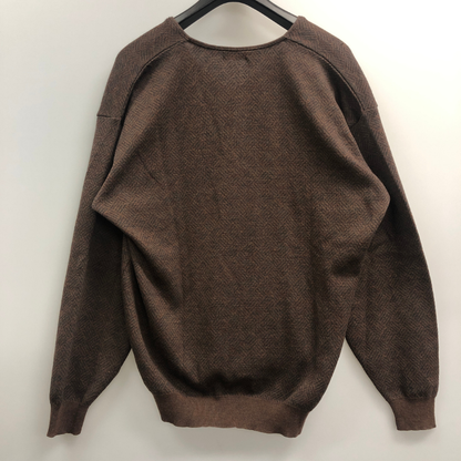 美品◆ヴァレンティノ ウオモ Vネックニット ブラウン メンズ サイズXL valentino UOMO 【AFB9】