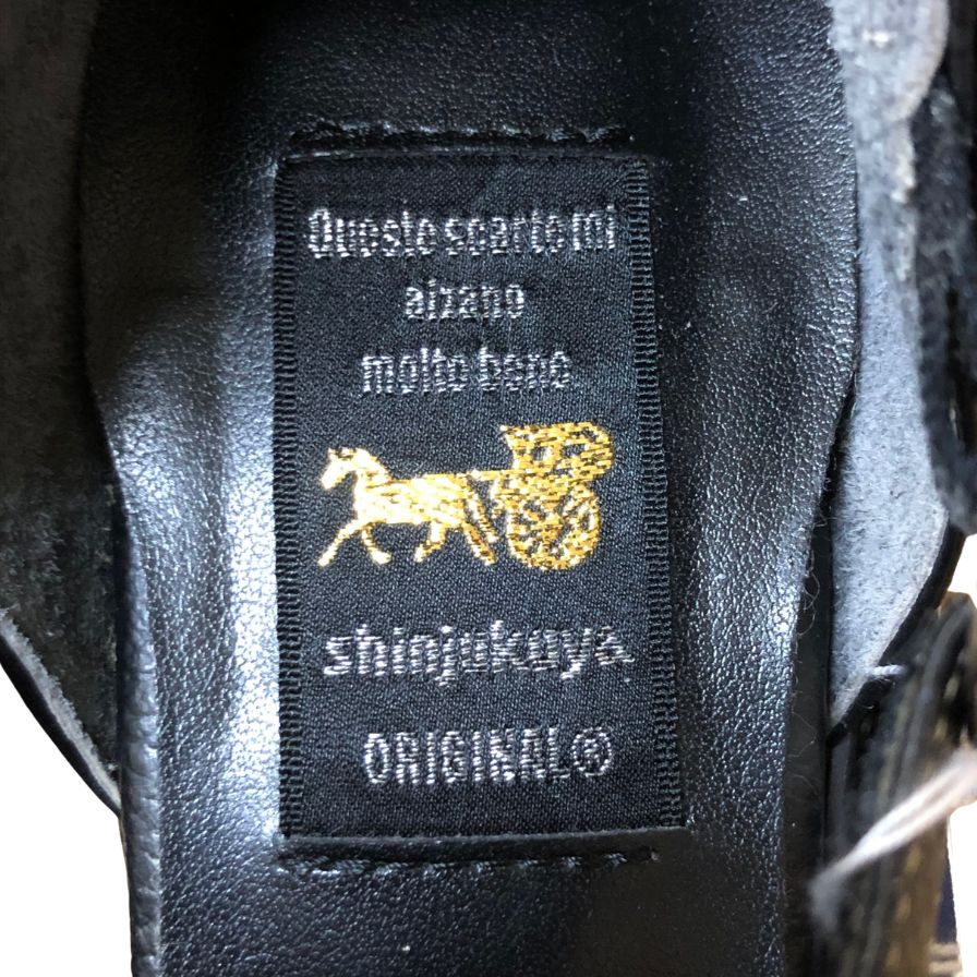 新宿屋 レザーパンプス オーストリッチ 4740-055 レッド×ブラック 22.5cm レディース shinjukuya 約22.5cm【7F2-1】