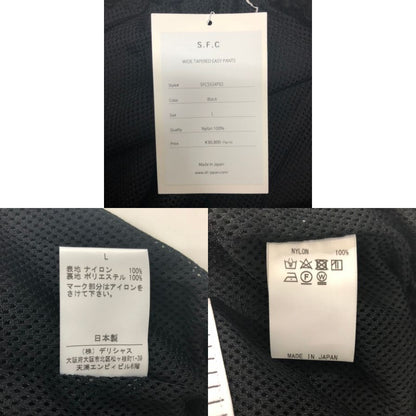 ストライプフォークリエイティブ SFCSS24P02 ワイド イージーパンツ ナイロン ブラック サイズL Stripes For Creative SFC 【AFB39】