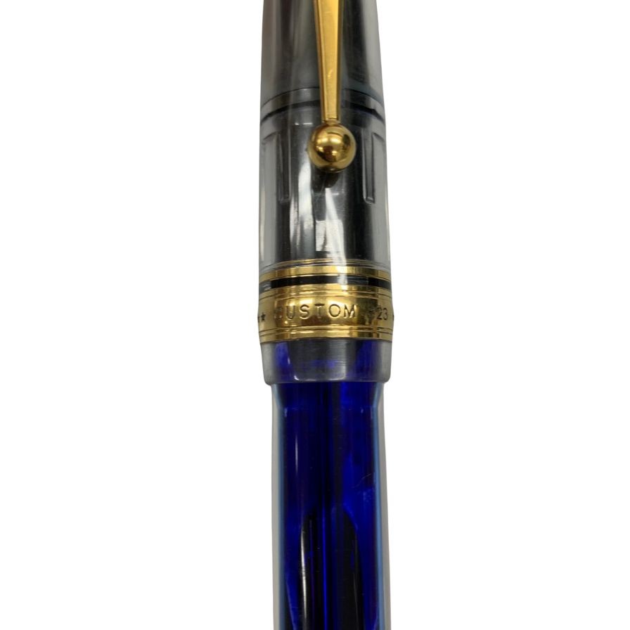 美品◆パイロット 万年筆 カスタム823 ペン先14K 585 クリア ブルー PILOT CUSTOM【AFI16】