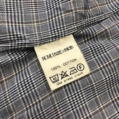 美品◆インディビジュアライズドシャツ 長袖シャツ ボタンダウン チェック グレー メンズ サイズ15-32 INDIVIDUALIZED SHIRTS 【AFB51】