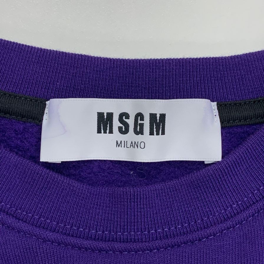 中古◆エムエスジーエム トレーナー スクエアロゴ スウェット レディース サイズS パープル  MSGM 【AFB36】