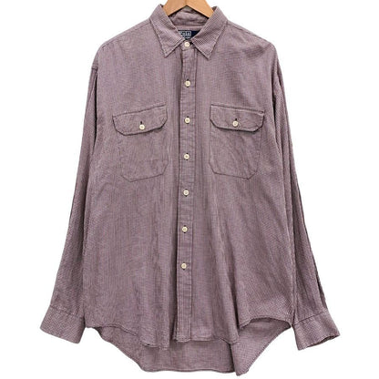 美品◆ポロ バイ ラルフローレン ワークシャツ ダブルポケット チェック メンズ サイズL POLO BY RALPH LAUREN 【AFB10】