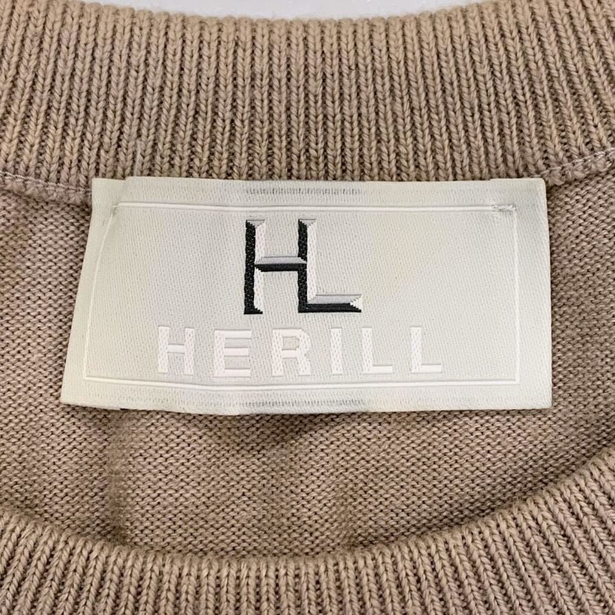 中古◆ヘリル ポケット カットソー コットン リブ ユニセックス サイズ2 ベージュ HERILL 【AFB36】