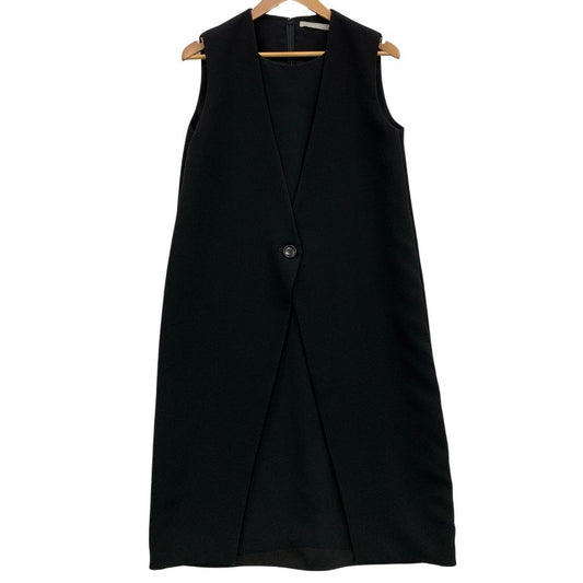 美品◆セオリー リュクス ジレ レイヤード風 ワンピース 03-6205530 サイズ38 ブラック レディース theory 【AFB1】