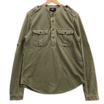 ダブルアールエル ヘンリーネックシャツ サーマル 1つ星タグ カーキ メンズ サイズS RRL RALPH LAUREN【LA】