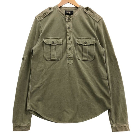 ダブルアールエル ヘンリーネックシャツ サーマル 1つ星タグ カーキ メンズ サイズS RRL RALPH LAUREN【LA】