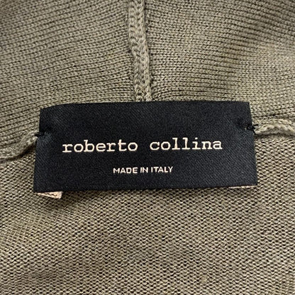中古◆ロベルトコリーナ パーカー ニット ビスコース カシミア プルオーバー カーキ サイズ表記無し roberto collina 【AFB11】