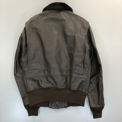 美品◆ブリルブロス レザージャケット TYPE G-1 MIL-J-7823E IDEALジップ サイズ40 メンズ ブラウン BRILL BROS 【AFG1】